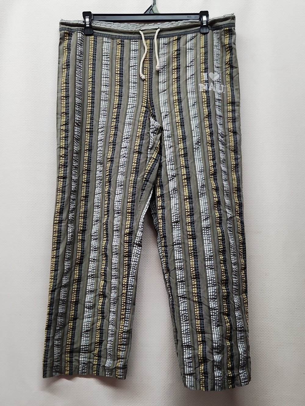 Oura Striped Pull-On Pants in Gray, Olive & Cream